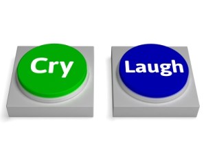 Cry Laugh Button By Stuart Miles